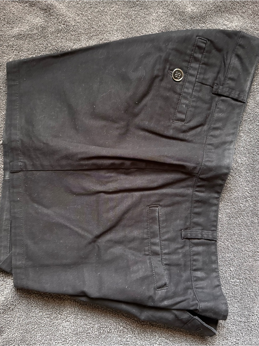 GAP Women's Black Flat-Front Shorts with Back Button Detail